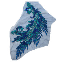 Applique en dentelle à sequins 3D vintage motif animal, broderie pour robe de mariée et de mode, et projets DIY pour enfants