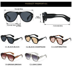 Lunettes de soleil de conduite vintage 2026 personnalisées avec logo, noires, surdimensionnées, pour hommes et femmes, protection UV400, monture large, style pilote - Product Image 6