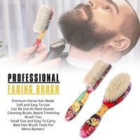Nouveau blanc cheval poils barbe brosse personnaliser logo 2 pièces doux visage propre brosse barbier fondu brosse pour coiffeur