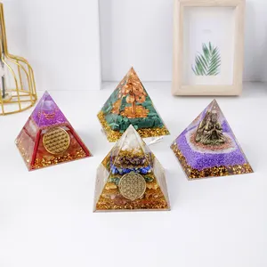 Оптовая продажа, натуральное кристаллическое Дерево жизни, пирамида оргонита, Исцеляющие кристаллы, энергия, чакра рейки, медитация, счастливые ремесла