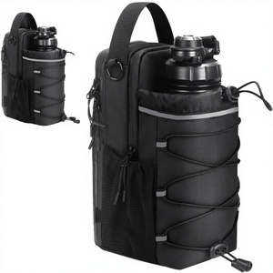 Custom Fitness Gym Bag Bottle Holder New Design Black Zipper Closure Water Resistant Polyester Lining Oxford Portable Adjustable - Product Image 4