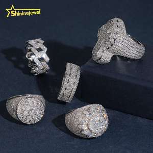 Anillos de Plata de Ley con Moissanita <span class=keywords><strong>para</strong></span> Hombre, Estilo Hip Hop, Joyería <span class=keywords><strong>Fina</strong></span>, Anillo de Moissanita GRA VVS <span class=keywords><strong>para</strong></span> Boda - Product Image 3