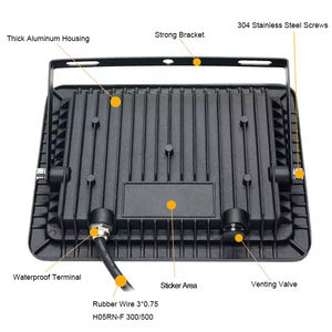 Projecteur LED extérieur étanche IP66 à haute luminosité et à prix abordable, 20W-300W, garantie de 3 ans, construction en aluminium léger pour jardin - Product Image 2