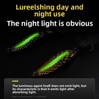 TRY&V OEM Leurre de pêche Luya, cuillère en acier inoxydable lumineuse à paillettes effet écaille de poisson et sangsue, pour pêche au vif, simulation de poisson vif, pour eau douce et achigan