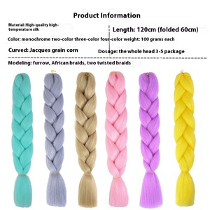 Siêu Bím Tóc Dễ Dàng Tổng Hợp Tùy Chỉnh 24-Inch 100Gram Nhiệt Độ Cao Sợi Nhà Máy Cung Cấp Tại Giá Rẻ Giá - Product Image 2