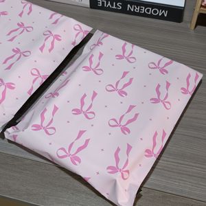 Sac d'expédition rose double face avec nœud, 25,5 cm x 33 cm x 4 cm, auto-adhésif, épaissi, pour l'emballage de colis et la logistique - Product Image 2