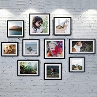 Marco de fotos de 8x10 hecho de vidrio de alta definición para 5x7 con estera o 8x10 sin estera, marcos de fotos de montaje en pared