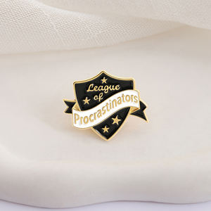 Broche en émail « <span class=keywords><strong>Ligue</strong></span> <span class=keywords><strong>des</strong></span> Procrastinateurs » – Broches rétro en métal pour sac à dos, vêtements, revers – Bijoux cadeaux pour amis - Product Image 3