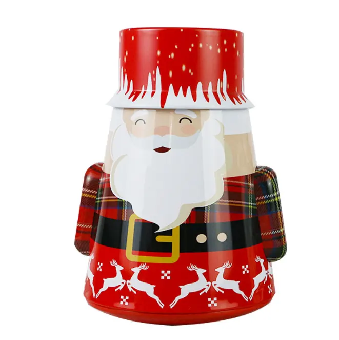 Santa Gift Candy Packing Tin Box Christmas Tin Cans For Sale