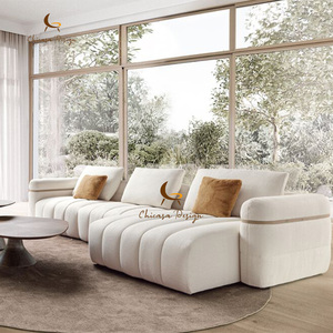 Modern Luxury Fabric L-Shape Corner Modular Sectional Set European Design Couch Living Room <b>Sofas</b> for Villa - Product Image 1