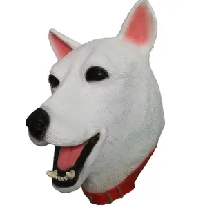 Realistic Animal Mask Latex Dog Mask Loyal Bull Terrier Dog Mask