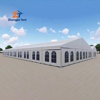 Tente de mariage extérieure en aluminium à structure libre, chapiteau blanc avec parois transparentes, ignifuge et imperméable, pour exposition et cérémonie de jardin