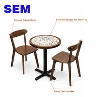 Ensemble de table carrée rétro américaine SEM et chaises en bois massif pour cafés, restaurants occidentaux, ensemble de salle à manger 4 chaises