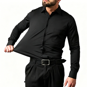 Chemise de luxe élastique pour <span class=keywords><strong>homme</strong></span> - Ultra douce, anti-humidité, coupe ajustée, manches longues, idéale pour les événements estivaux - Product Image 1