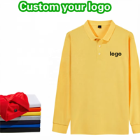 OEM Hoge Kwaliteit Heren Business Formele Langarm Poloshirt Langarm Poloshirt Stof Aangepaste Logo