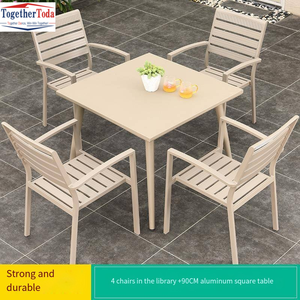 Moderno al aire libre patio jardín aleación <span class=keywords><strong>de</strong></span> aluminio Mesa <span class=keywords><strong>terraza</strong></span> balcón champán aleación <span class=keywords><strong>de</strong></span> aluminio <span class=keywords><strong>mesas</strong></span> y sillas <span class=keywords><strong>de</strong></span> ocio - Product Image 6