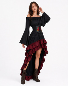 <span class=keywords><strong>Costume</strong></span> <span class=keywords><strong>da</strong></span> <span class=keywords><strong>Pirata</strong></span> Deluxe <span class=keywords><strong>per</strong></span> Donna, Abito <span class=keywords><strong>da</strong></span> Bucaniere Rinascimentale con Gonna Asimmetrica, Corsetto, Camicetta e <span class=keywords><strong>Accessori</strong></span> <span class=keywords><strong>per</strong></span> Halloween - Product Image 5