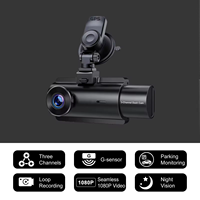 Kamera Dasbor 3-Saluran 4K GPS Berkualitas Tinggi dengan Sudut Lebar, Perekam Video Black Box Mobil dengan G-Sensor dan Penglihatan Malam