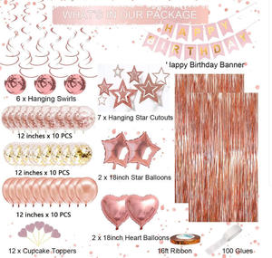 Globo de Látex Duradero con Diseño de <span class=keywords><strong>Feliz</strong></span> Cumpleaños, Día de la Madre, Graduación, Halloween, Año Nuevo, Acción de Gracias, Color Oro Rosa - Product Image 2