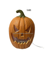 Lanterne Citrouille Orange de 21 Pouces avec Lumières à Changement de Couleur et Son, Alimentée par Piles, Indice de Protection IP20, Utilisation Intérieure, Décoration de Fête d'Halloween en Plastique