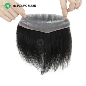 Forehead Dyeable Men Hairline Toupee Real Human Hair Forehead Hair Replacement