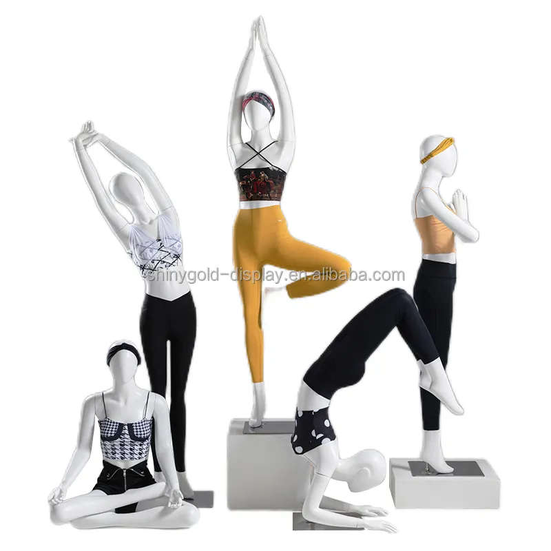 Wholesale Sportswear White Pilates Yoga Dance Stand-Alone Pose Model Female Mannequin Full Body