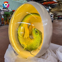 Œuf de dinosaure animé réaliste en fibre de verre avec un bébé à l'intérieur, manège pour parcs de trampolines et garderies