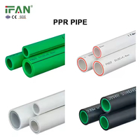 Tube PPR IFAN 20-160 mm pour Plomberie, Tuyau PPR Plastique Vert PN25 pour Eau Chaude et Froide