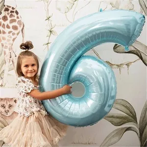 Vente en gros de ballons numérotés à l'hélium de 40 pouces Ballon en aluminium pour fête d'anniversaire Baby Shower Fournitures de décoration de mariage