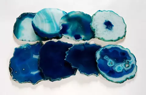 Juego de Posavasos de Ágata Natural Azul, Tapete Irregular de Piedra de Resina para Bebidas, Decoración de Mesa Reutilizable para el Hogar, Hotel, Bar - Product Image 4