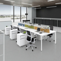 Table de travail moderne à espace ouvert bureau pour 2 ~ 8 personnes bureau modulaire en bois poste de travail bureau mobilier de bureau poste de travail