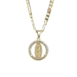 Collar Clásico con Medalla <span class=keywords><strong>de</strong></span> la <span class=keywords><strong>Virgen</strong></span> María, Joyería Religiosa con Colgante <span class=keywords><strong>de</strong></span> <span class=keywords><strong>Guadalupe</strong></span> para Oraciones y Regalos - Product Image 2