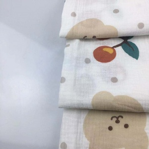 100% <span class=keywords><strong>coton</strong></span> froissé Double couche <span class=keywords><strong>gaze</strong></span> mousseline imprimé sable tissu lavé couverture légère pour bébé garçon vêtements et literie - Product Image 4