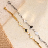 Pulsera Elegante con Dijes de Flores en Aleación Chapada en Oro de 18K y Cadena de Zirconia con Conchas Blancas para Mujer, Ideal para Regalo