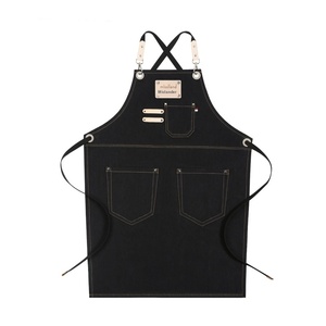 Chất Lượng Cao Biểu Tượng Tùy Chỉnh Denim Bib Tạp Dề Nhật Bản Hàn Quốc Thời Trang Nhà Bếp Làm Việc Barista Nhà Hàng Baking Đảng Làm Sạch Sử Dụng - Product Image 5