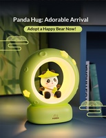 Lampe de bureau LED Panda à activation tactile, alimentée par batterie, lumière de nuit pour la protection des yeux, design minimaliste moderne, lumière blanche chaude pour la chambre à coucher