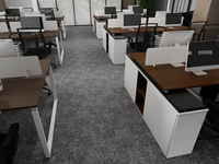 Dalles de moquette de bureau haut de gamme commerciales, à boucles, modulaires, grises, avec une texture ondulée subtile, durables, résistantes à l'eau