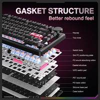 ONIKUMA Keyboard nirkabel MT706, papan ketik mekanik kenop Volume Drive ganda sumbu satelit dikembangkan sendiri 81 tombol