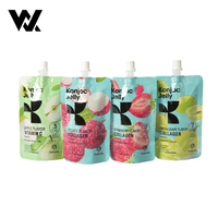 Herbruikbare plastic verpakking met tuit, 250ml, voor Koreaans koffie-appel-mango fruitsap, op maat bedrukt