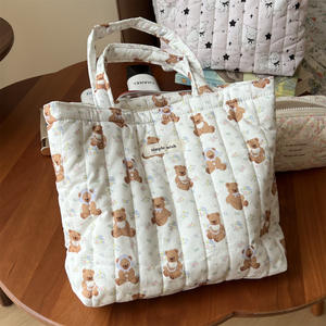 Özel Logolu Sevimli Karikatür Hayvan Baskılı Kapitone El Çantası - Kalınlaştırılmış Küçük Pamuklu Çanta Anne Omuz Çantası - Product Image 6