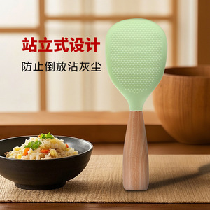 ที่ตักข้าวซิลิโคนเกรดอาหาร ไม่ติดข้าว สำหรับหม้อหุงข้าว ใช้ในครัวเรือน - Product Image 4