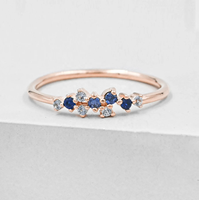 Nouvelles Bagues Grappe Empilables Tendance, Zircon Pierre de Naissance Minimaliste, Étoiles Scintillantes Inspirées du Ciel Nocturne, Bijoux pour Femmes et Filles