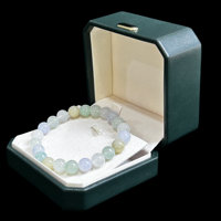 Bracelet en jadéite birmane naturelle de qualité A, perles rondes, bracelet en jadéite de haute qualité pour femmes, jadéite birmane (avec NGTC)