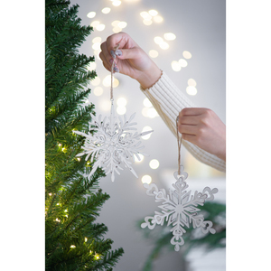 Ensemble de 6 cintres en forme de flocon de neige en fer, décorations décoratives pour arbre de Noël, décorations de fête - Product Image 3