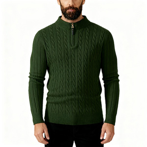 Maglioncino in <span class=keywords><strong>maglia</strong></span> pesante da <span class=keywords><strong>uomo</strong></span> con Zip <span class=keywords><strong>termica</strong></span> autunno inverno Top stile europeo - Product Image 3