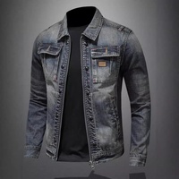2025 automne rétro Vintage moto veste pour hommes à la mode Style coréen coupe ajustée Denim manteau décontracté Design élégant