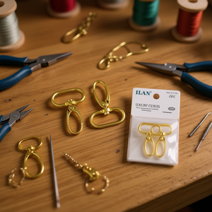 Moschettoni Portachiavi ILAN 45mm Placcati Oro Tipo Gancio 2 Pezzi - Product Image 2