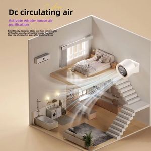 <b>Mini</b> Portable <b>USB</b> Rechargeable <b>Fan</b> 100 Speeds Stepless 3D Soft Airflow LED Display Desktop/Wall Mount Ultra Low Noise Cooling - Product Image 2