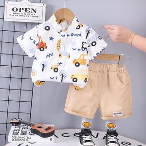 Conjunto de bebé infantil de verano transfronterizo para niños, nueva moda, camisa informal de estilo informal de dos piezas, manga corta de dibujos animados para niños de <span class=keywords><strong>9</strong></span> años - Product Image 5