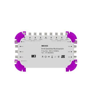 Divisor de potencia de señal satelital Interruptor de cascada de 9 en 8 salidas Interruptor de cascada SATV multiplexado Interruptor múltiple de señal ANT FM DISEqC